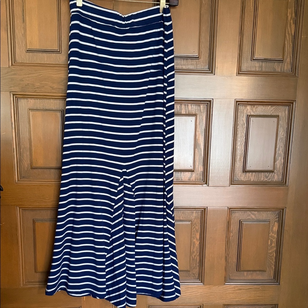 Navy & White Striped Circle Skirt